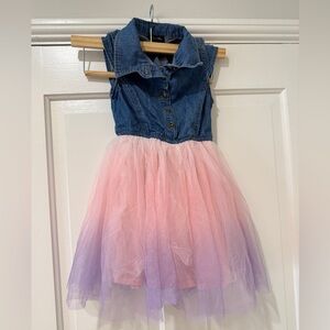 Zunie girls denim pink princess puffy dress